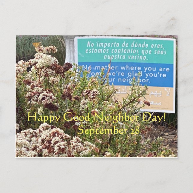 Happy Good Neighbour Day! Postcard (Front)
