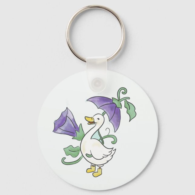 Happy Goose in Rain-boots! Key Ring (Front)