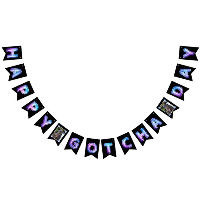 Happy Gotcha Day Balloons Your Pets Photo Bunting (All)