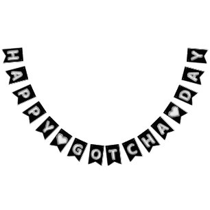 Happy Gotcha Day Silver Foil Balloons Bunting