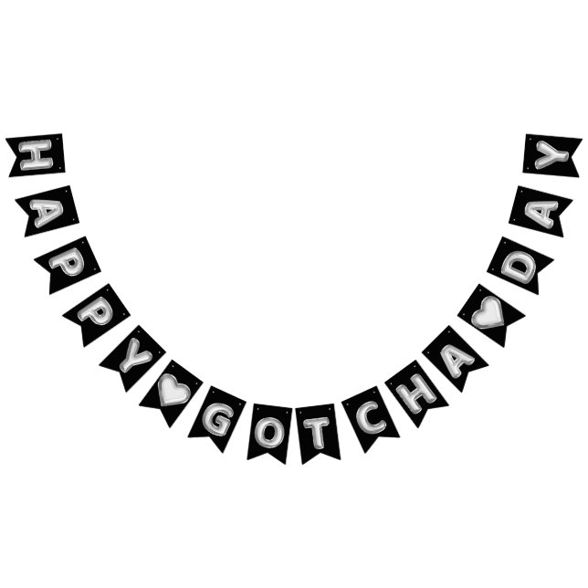 Happy Gotcha Day Silver Foil Balloons Bunting (All)