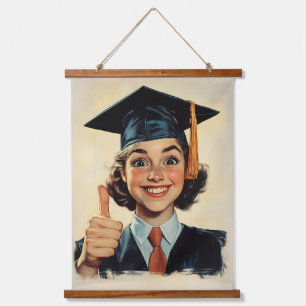 Happy Graduate Giving a Thumbs-Up  Hanging Tapestry