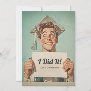 Happy Graduate Holding Invitation