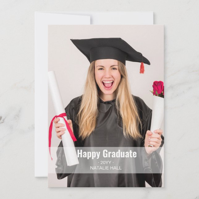Happy Graduate Photo Graduation Announcement (Front)