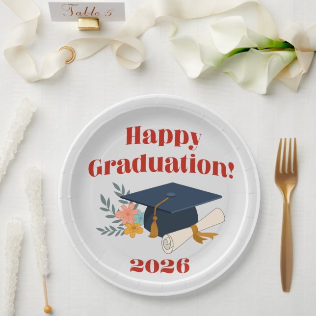 Happy Graduation 2026! 9" plate (Wedding)