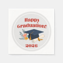 Happy Graduation 2026! cocktail napkins 