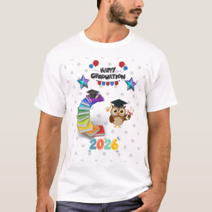 Happy Graduation 2026 - Cute Owl & Books  T-Shirt