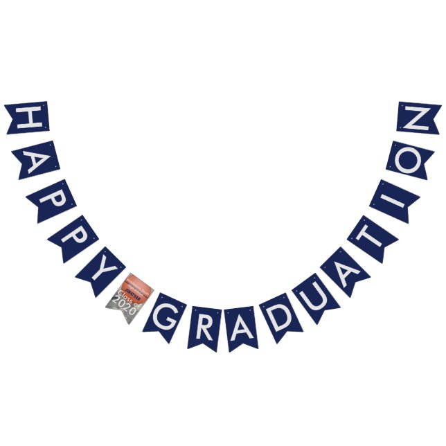 Happy Graduation Basketball Blue Bunting Banner (All)