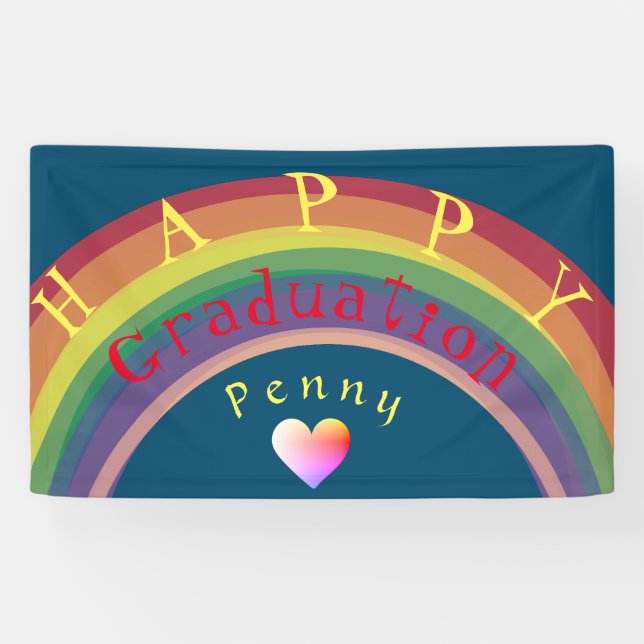 "Happy Graduation!"Custom Rainbow Banner (Horizontal)
