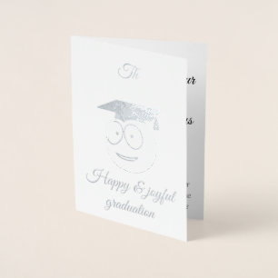happy graduation day silver  foil card