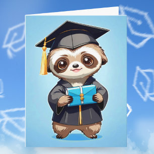 Happy Graduation Sloth Chibis  Card