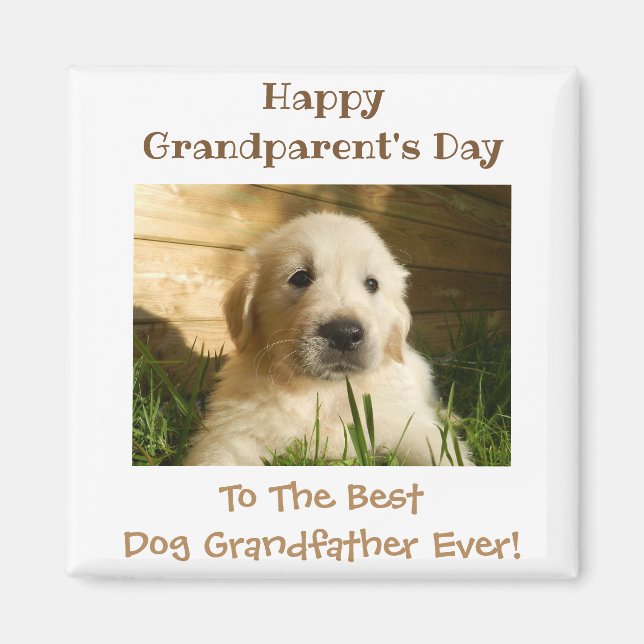 Happy Grandparent's Day Best Dog Grandfather Photo Magnet (Front)