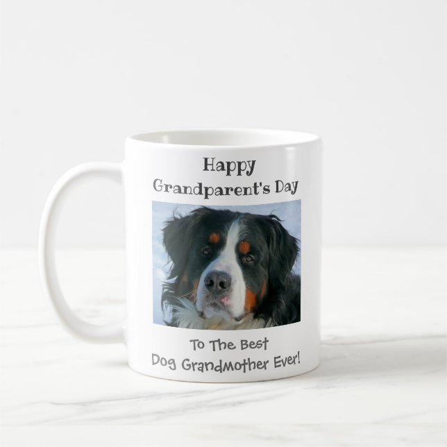 Happy Grandparent's Day Best Dog Grandmother Photo Coffee Mug (Left)