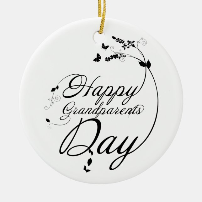 Happy grandparents day ceramic tree decoration (Front)