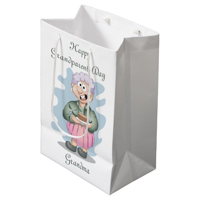 Happy Grandparents Day Grandma  Medium Gift Bag (Front Angled)