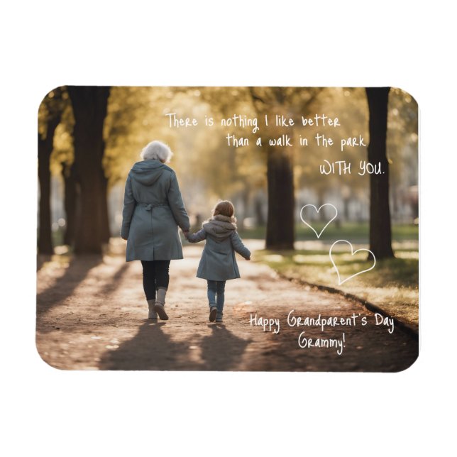 Happy Grandparent's Day Grandma Walk in the Park Magnet (Horizontal)