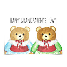 "Happy Grandparents' Day" Two Grandma Bears Card