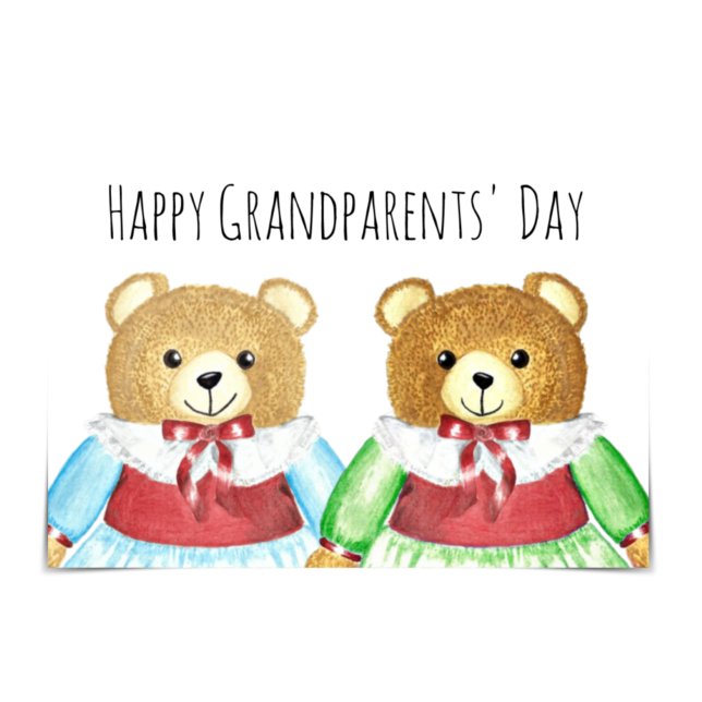 "Happy Grandparents' Day" Two Grandma Bears Card (Creator Uploaded)