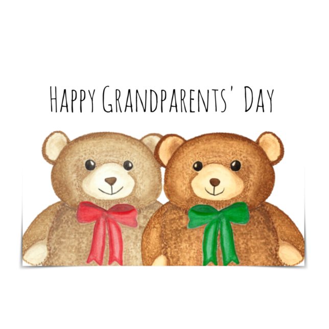 "Happy Grandparents' Day" Two Grandpa Bears Card (Creator Uploaded)