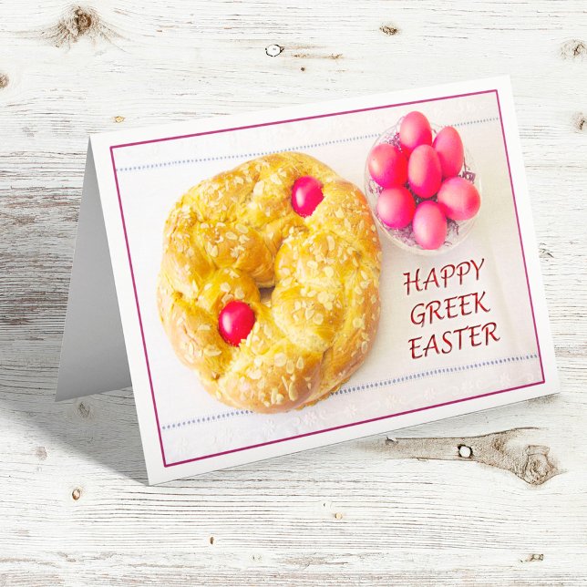 Happy Greek Easter With Tsoureki Bread Card (Creator Uploaded)
