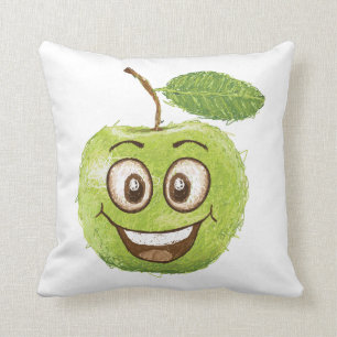 happy green apple cushion