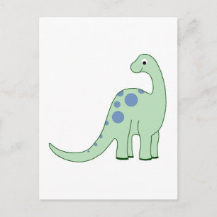 Happy Green Cartoon Dinosaur Postcard