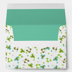 Happy Green Clover Leaves Art Pattern Envelope