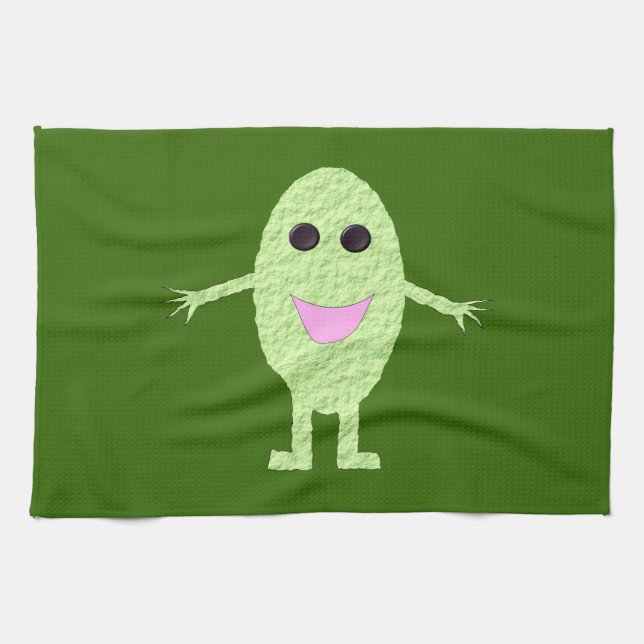 Happy Green Grape Kitchen Towel (Horizontal)