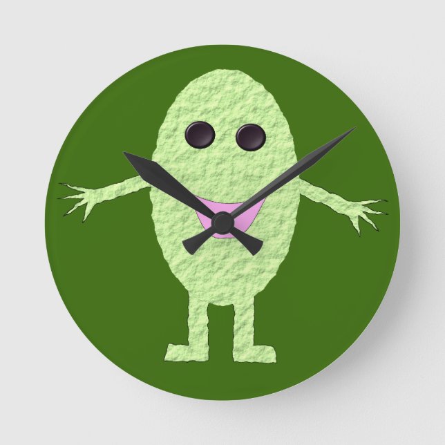 Happy Green Grape Wall Clock (Front)
