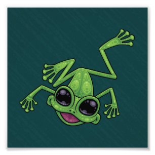 Happy Green Tree Frog Photo Print