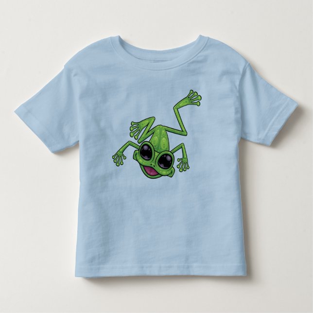 Happy Green Tree Frog Toddler T-Shirt (Front)