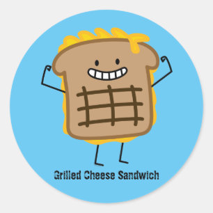 Happy Grilled Cheese Sandwich Classic Round Sticker