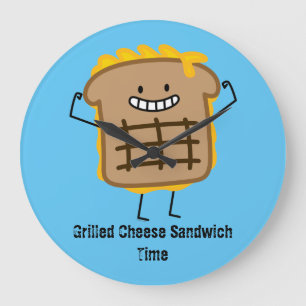 Happy Grilled Cheese Sandwich Large Clock