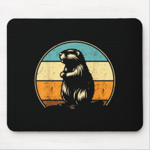 Happy Ground Hog Day Retro Groundhog Holiday Mouse Pad