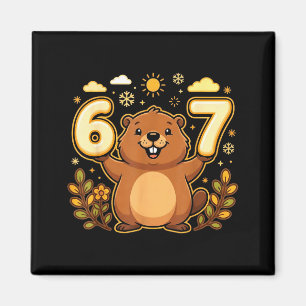 Happy Ground Hog Vintage Sunset 6 7 Day Animal Lov Magnet