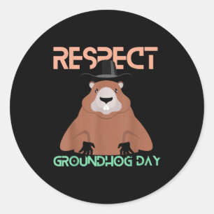 Happy Groundhog Day 2023 Lovers Costume Funny Grou Classic Round Sticker