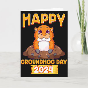 Happy Groundhog Day 2024 Woodchuck Weather Meteoro Card