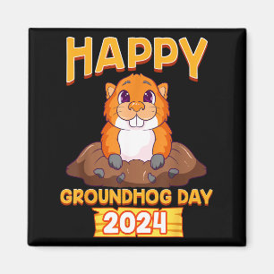 Happy Groundhog Day 2024 Woodchuck Weather Meteoro Magnet