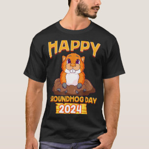Happy Groundhog Day 2024 Woodchuck Weather Meteoro T-Shirt