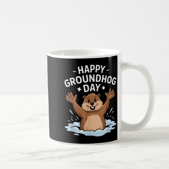 Happy Groundhog Day 2025  Coffee Mug (Right)