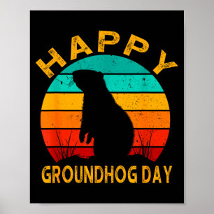 Happy Groundhog Day 2025 February 2 Groundhog Love Poster