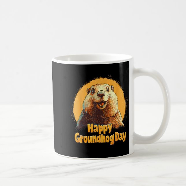 Happy Groundhog Day 2025 Funny Groundhog Day Decor Coffee Mug (Right)