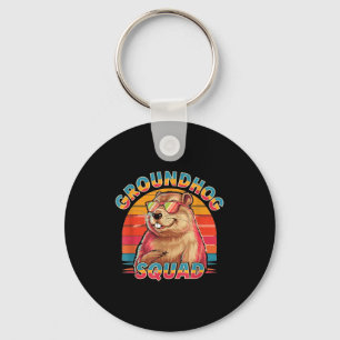 Happy Groundhog Day 2025 Funny Groundhog Squad _1 Key Ring