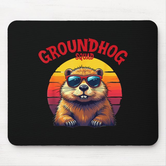 Happy Groundhog Day 2025 Funny Groundhog Squad _2  Mouse Pad (Front)