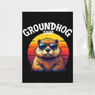 Happy Groundhog Day 2025 Funny Groundhog Squad _3 Card