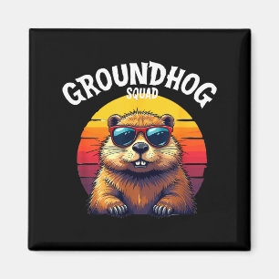 Happy Groundhog Day 2025 Funny Groundhog Squad _3 Magnet