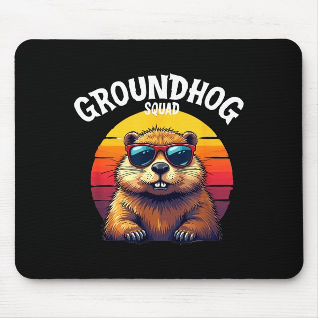Happy Groundhog Day 2025 Funny Groundhog Squad _3  Mouse Pad (Front)