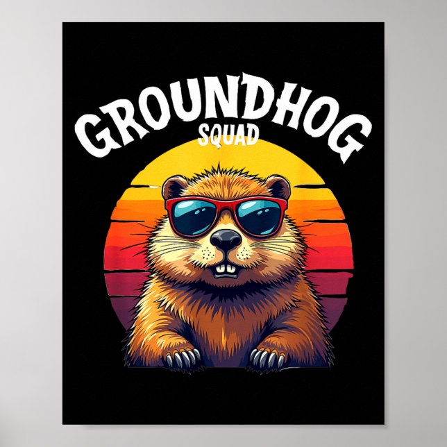 Happy Groundhog Day 2025 Funny Groundhog Squad _3  Poster (Front)
