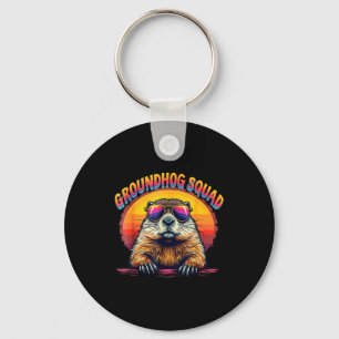 Happy Groundhog Day 2025 Funny Groundhog Squad  Key Ring