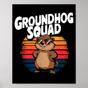 Happy Groundhog Day 2025 - Funny Groundhog Squad  Poster